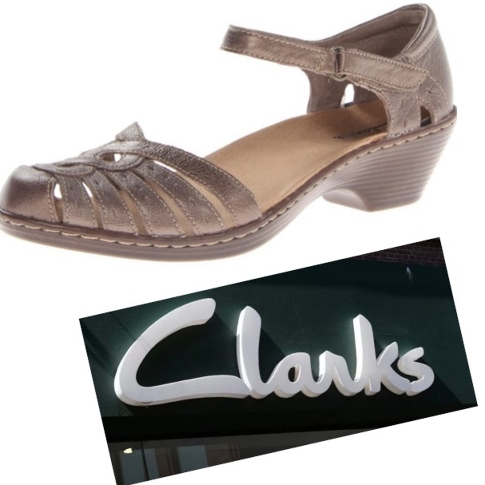 Clarks Women's Metallic Brown Wendy River Sandal, EUC, Sz 8.5M